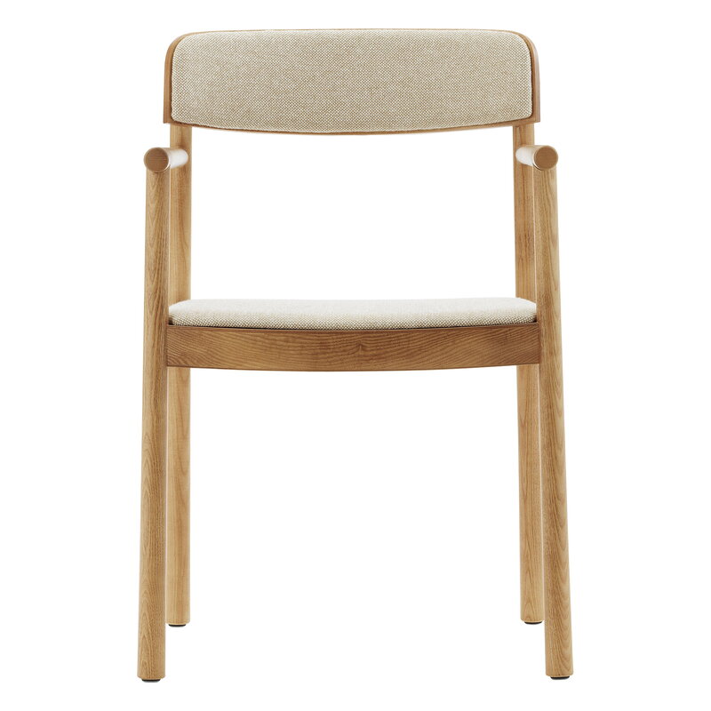 Normann Copenhagen Sedia Timb con braccioli, marrone - Hallingdal 220 beige, immagine extra
