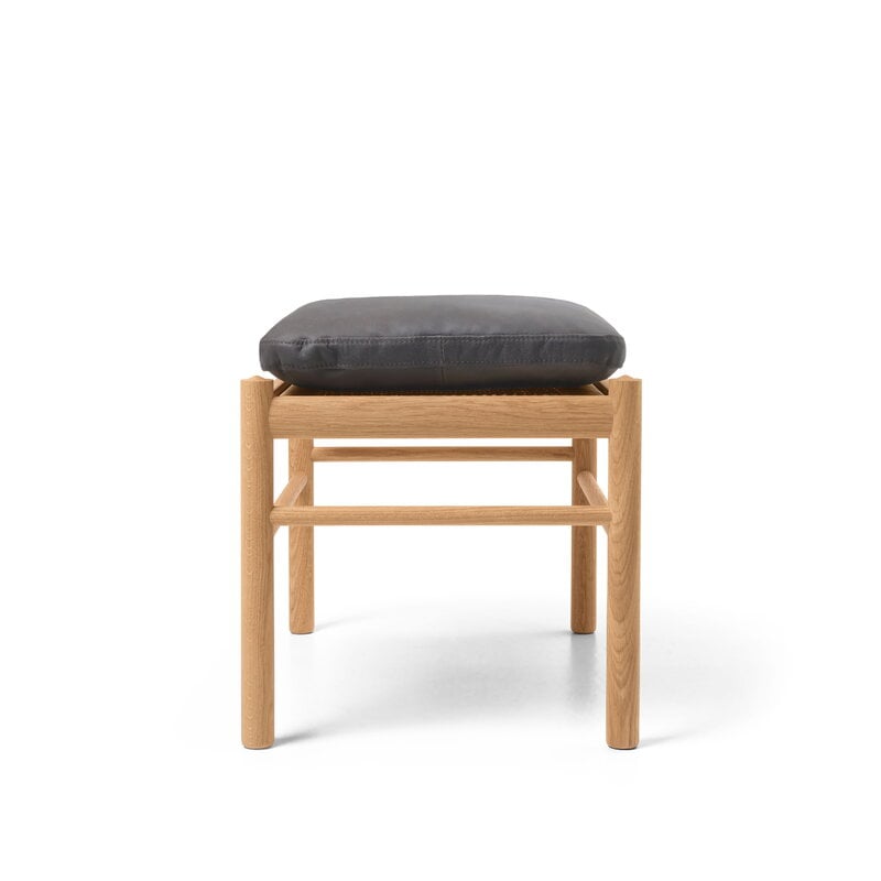 Carl Hansen & Søn OW149F Colonial footstool, oiled oak - Terra leather Raku, extra image