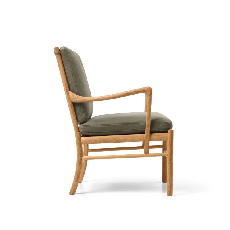 Carl Hansen & Søn OW149 Colonial Stuhl, geölte Eiche - Terra Leder Jade, extrabild