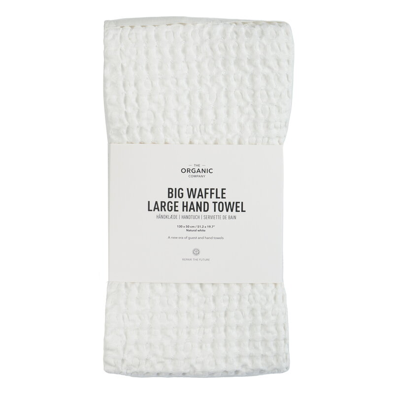The Organic Company Big Waffle K sipyyhe 50 X 130 Cm Luonnonvalkoinen 