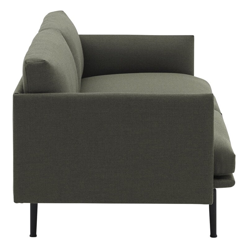 Muuto Outline Sofa, 3-Sitzer, schwarzes Metall - Fiord 961, extrabild