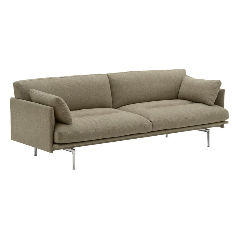 Muuto Outline Soft sofá, 3 plazas, aluminio pulido - Clay 15 marrón, imagen extra