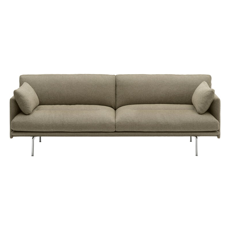 Muuto Outline Soft sofá, 3 plazas, aluminio pulido - Clay 15 marrón, imagen extra