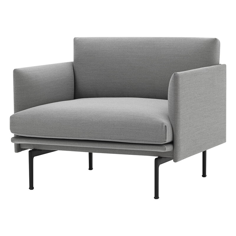 Muuto Outline Loungesessel, schwarzes Metall - Steelcut Trio 133, extrabild