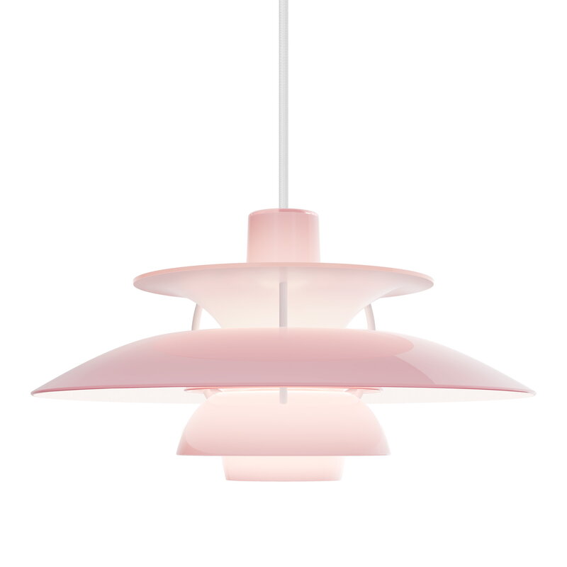 Louis Poulsen PH 5 320 Opal riippuvalaisin, pale rose, näkymä 3
