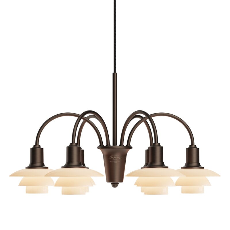Louis Poulsen PH 1/1 Chandelier 6, Centenary Edition, aged brass - dusty terracotta, extra image