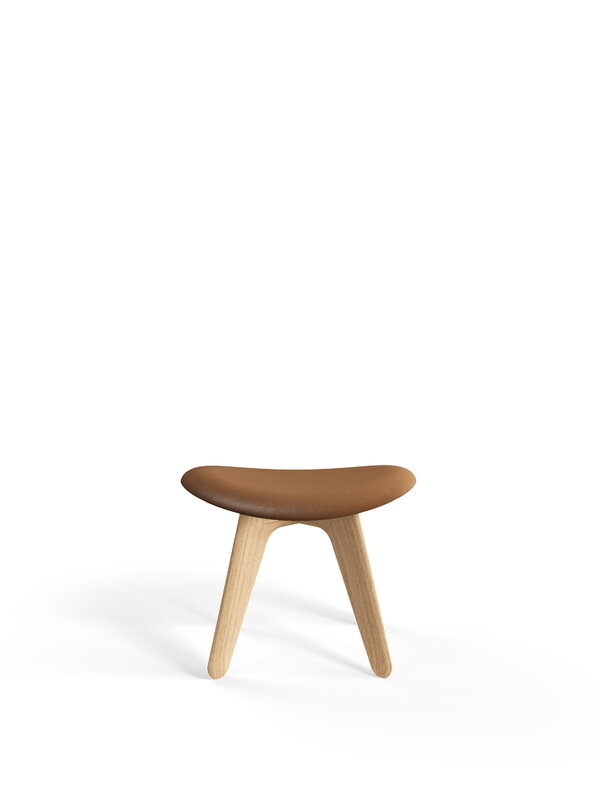 Tom Dixon Slab Ottoman, lackierte Eiche - Cognac-Leder, extrabild
