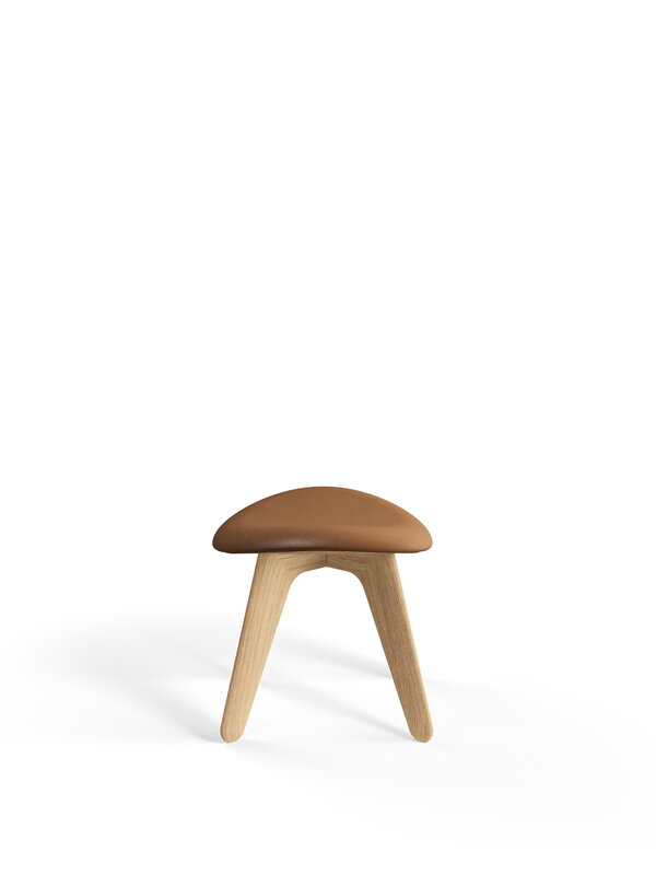 Tom Dixon Slab Ottoman, lackierte Eiche - Cognac-Leder, extrabild