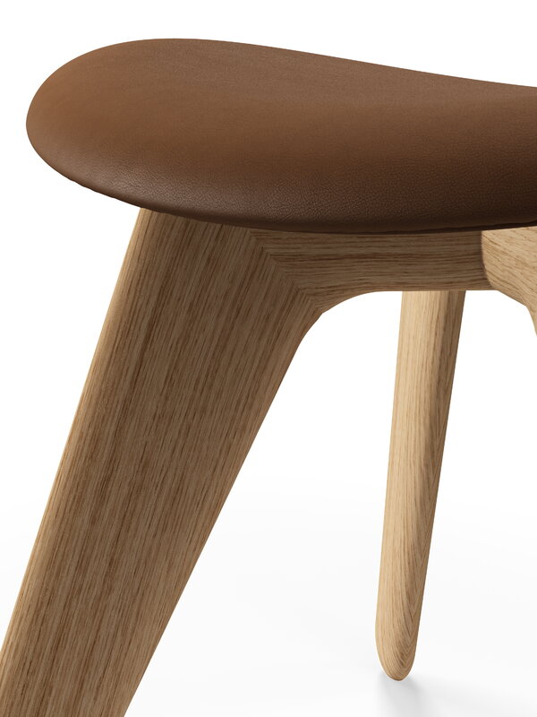 Tom Dixon Slab Ottoman, lackierte Eiche - Cognac-Leder, extrabild