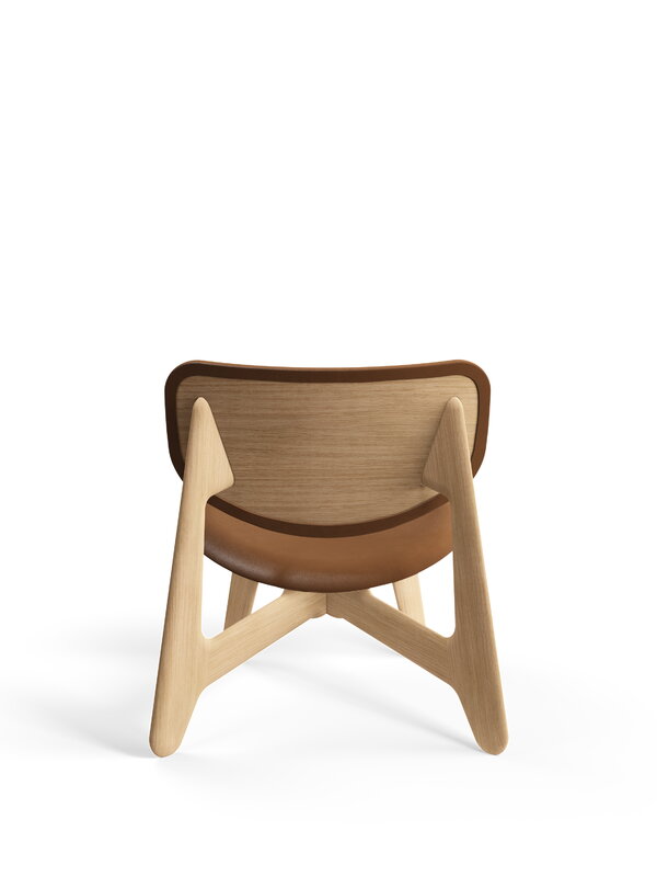 Tom Dixon Slab Lounge Chair, lackierte Eiche - Cognac-Leder, extrabild
