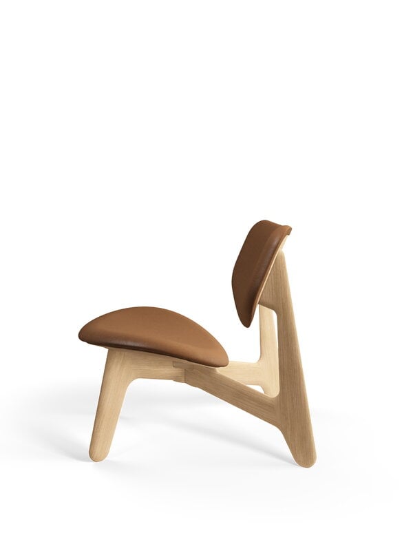 Tom Dixon Slab Lounge Chair, lackierte Eiche - Cognac-Leder, extrabild