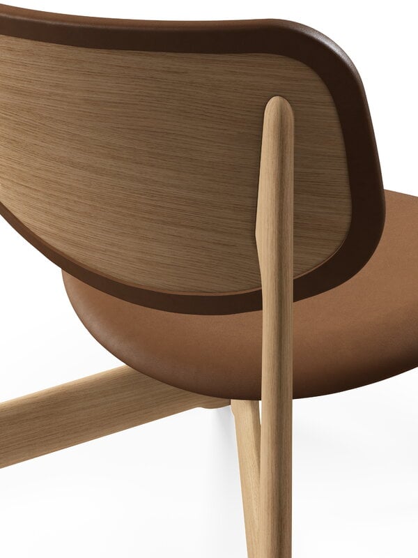 Tom Dixon Slab Lounge Chair, lackierte Eiche - Cognac-Leder, extrabild