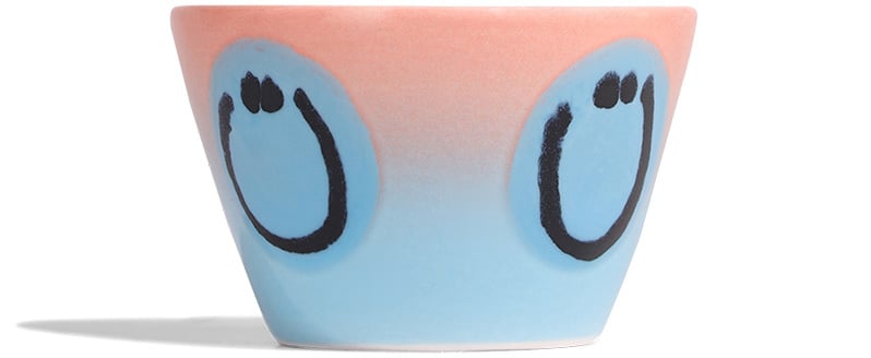 Frizbee Ceramics Superkopp, Kawaii, 75 ml, rosa vatten gradient leende, extrabild