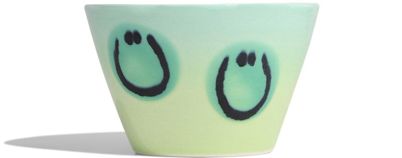 Frizbee Ceramics Super cup L, 275 ml, light green pomme gradient smile, extra image