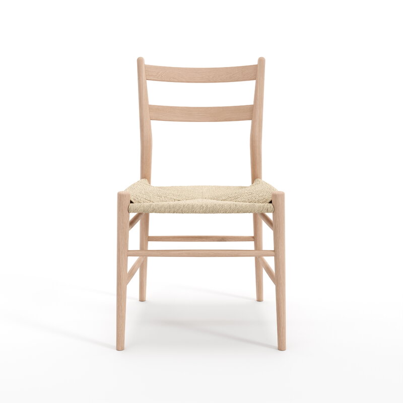 Sibast Chaise No 59, chêne huilé blanc - cordon de papier naturel, image extra