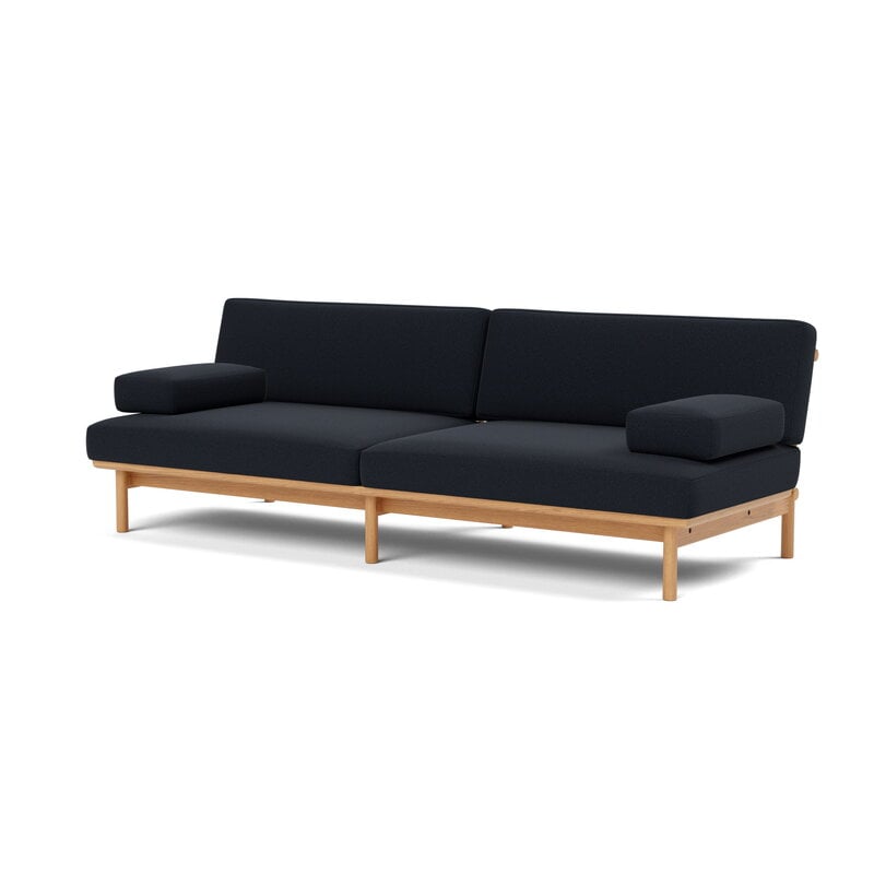 TAKT T19 Spoke Sofa with armrests, oak - dark blue Kvadrat Autumn 0791, extra image
