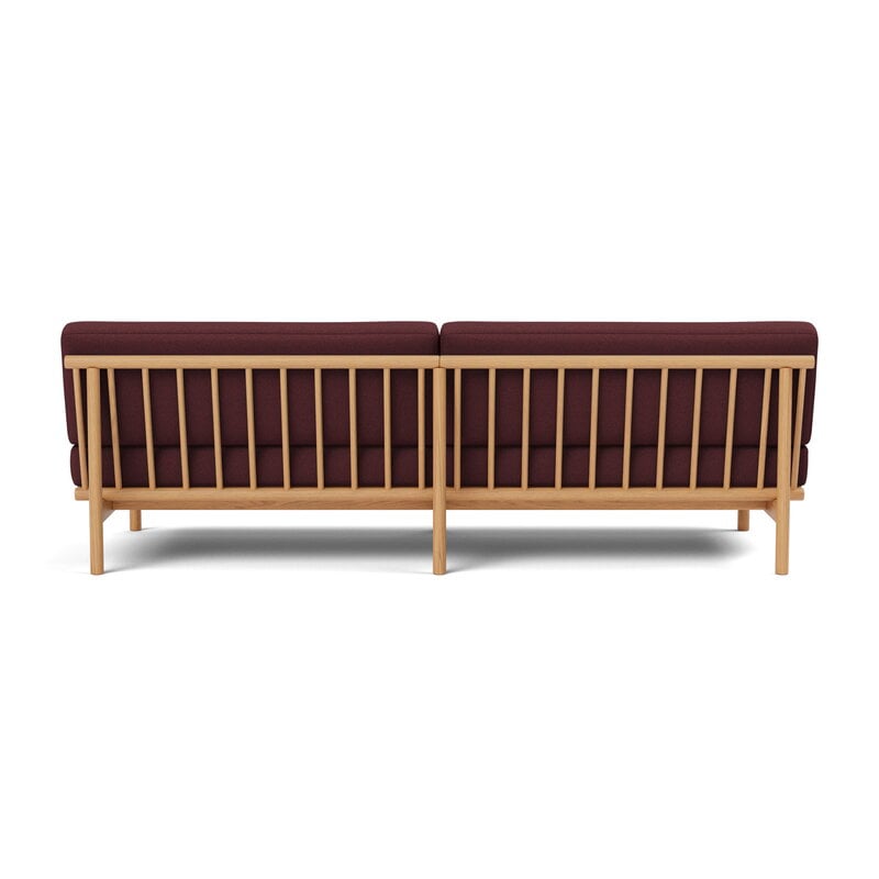 TAKT T19 Spoke Sofa with armrests, oak - dark red Kvadrat Autumn 0681, extra image