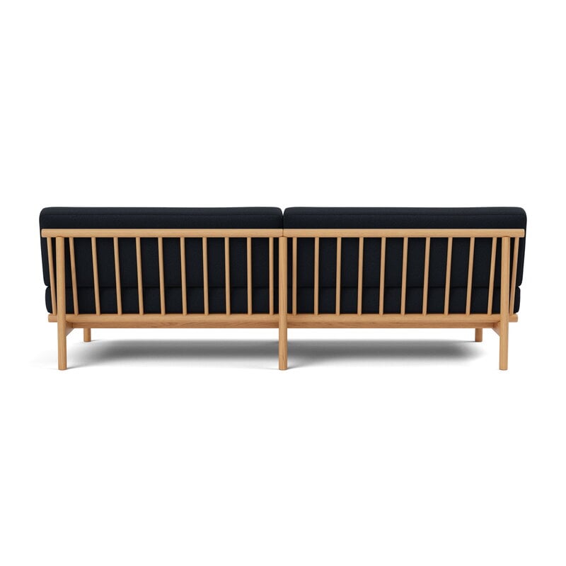 TAKT T19 Spoke Sofa with armrests, oak - dark blue Kvadrat Autumn 0791, extra image