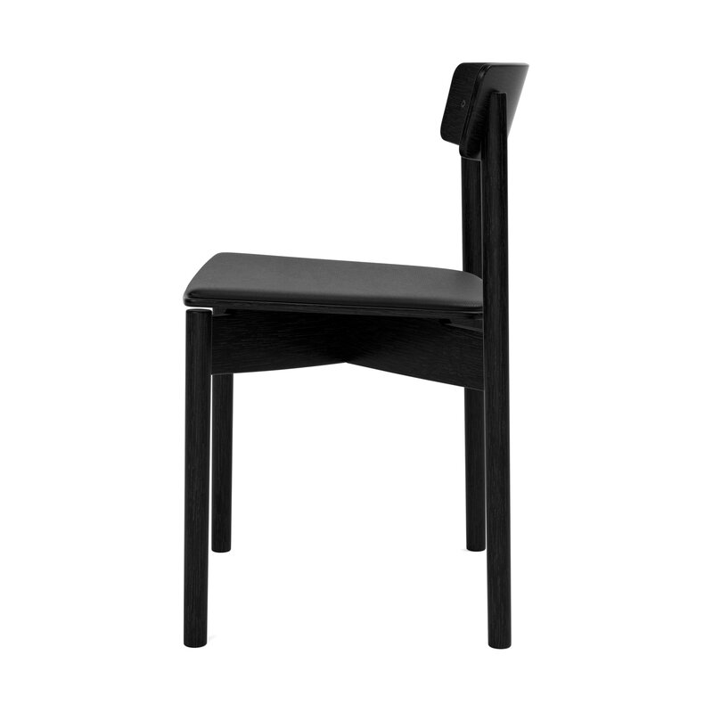 TAKT T01 Cross Stuhl, schwarze Eiche - schwarzes Spoor Zea-Leder, extrabild