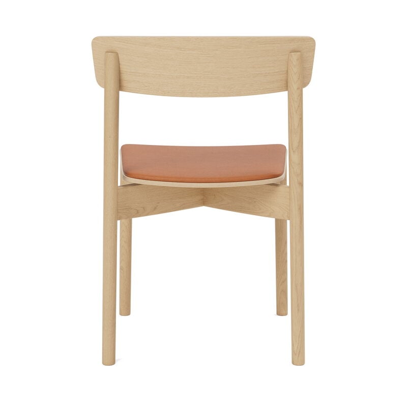 TAKT T01 Cross Stuhl, Eiche - Cognac Spoor Zea Leder, extrabild