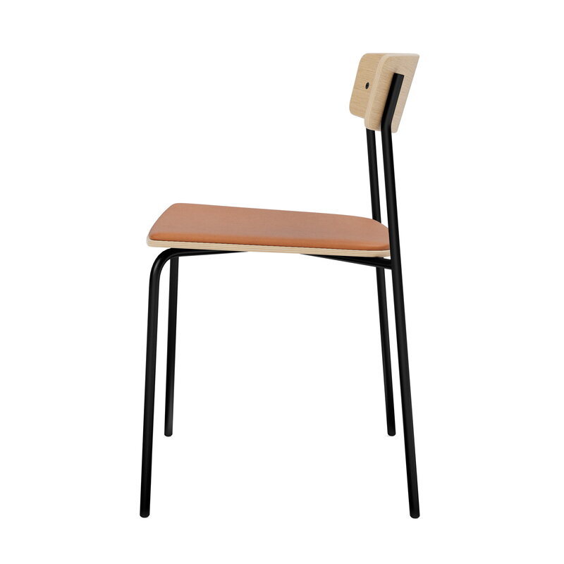 TAKT T01 Cross chair, tube, Eiche - Cognac Spoor Zea Leder, extrabild