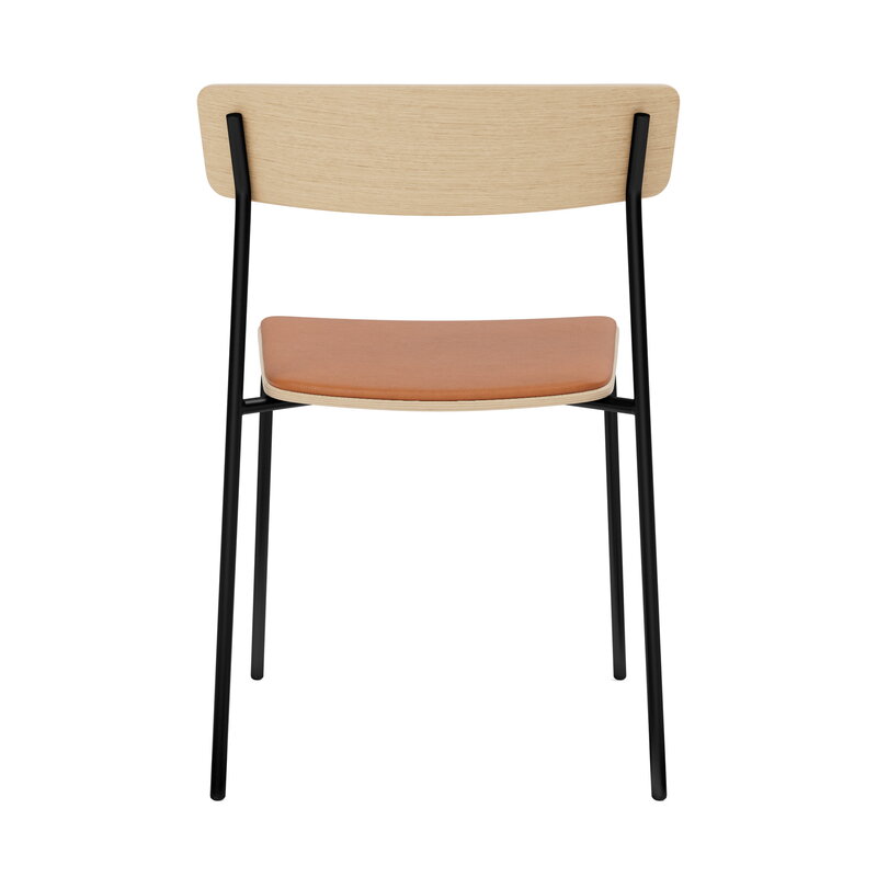 TAKT T01 Cross chair, tube, Eiche - Cognac Spoor Zea Leder, extrabild
