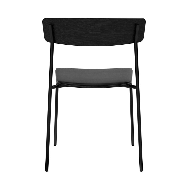 TAKT T01 Cross Stuhl, Rohrgestell, schwarze Eiche - schwarzes Spoor Zea Leder, extrabild