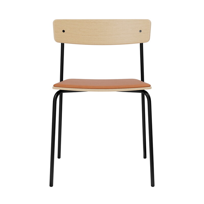 TAKT T01 Cross chair, tube, Eiche - Cognac Spoor Zea Leder, extrabild