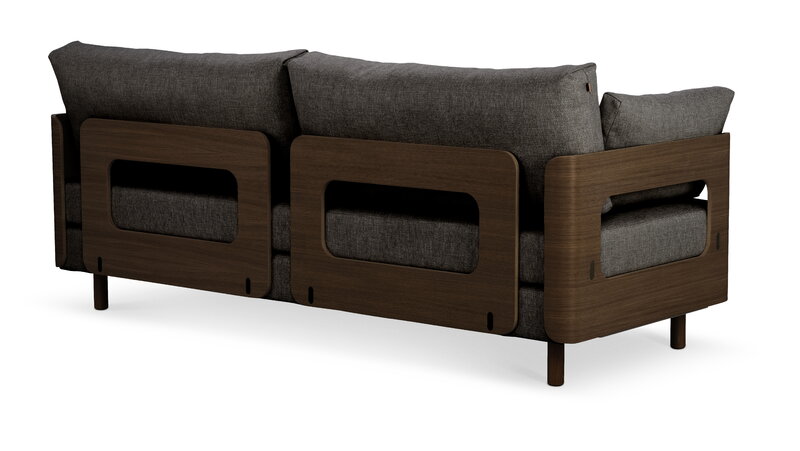 Tapio Anttila Collection ON2 Wood sofa bed, brown oak - dark grey Diamonds 007, extra image