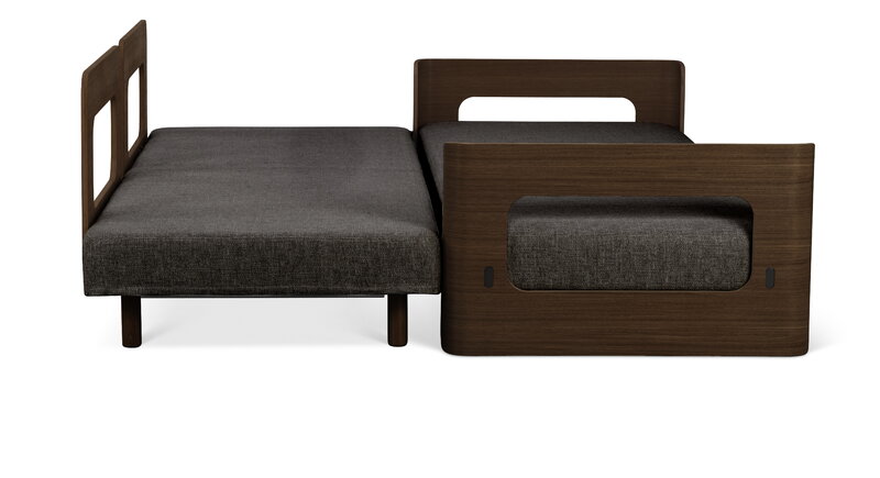 Tapio Anttila Collection ON2 Wood sofa bed, brown oak - dark grey Diamonds 007, extra image