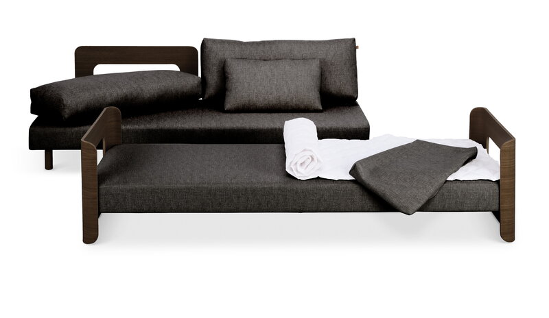 Tapio Anttila Collection ON2 Wood sofa bed, brown oak - dark grey Diamonds 007, extra image