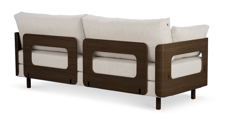 Tapio Anttila Collection ON2 Wood sofa bed, brown oak - off-white Diamonds 012, extra image