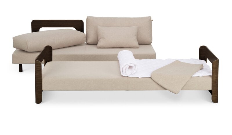 Tapio Anttila Collection ON2 Wood sofa bed, brown oak - beige Hopper 51, extra image