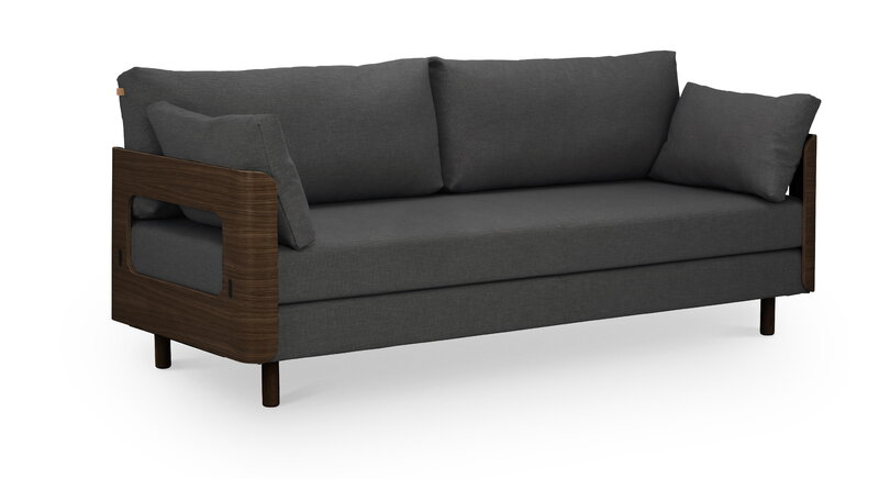 Tapio Anttila Collection ON2 Wood sofa bed, brown oak - grey Hopper 67, extra image