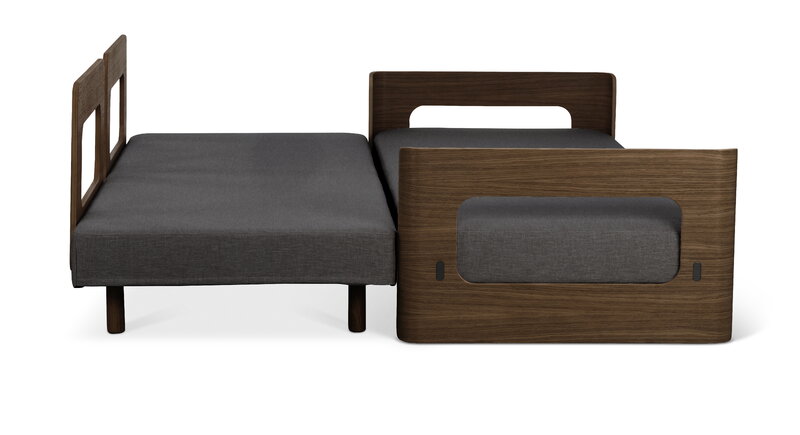 Tapio Anttila Collection ON2 Wood sofa bed, brown oak - grey Hopper 67, extra image