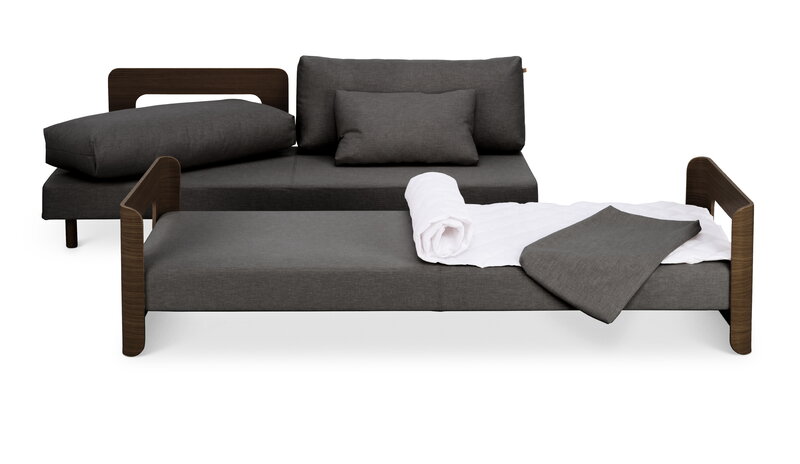 Tapio Anttila Collection ON2 Wood sofa bed, brown oak - grey Hopper 67, extra image