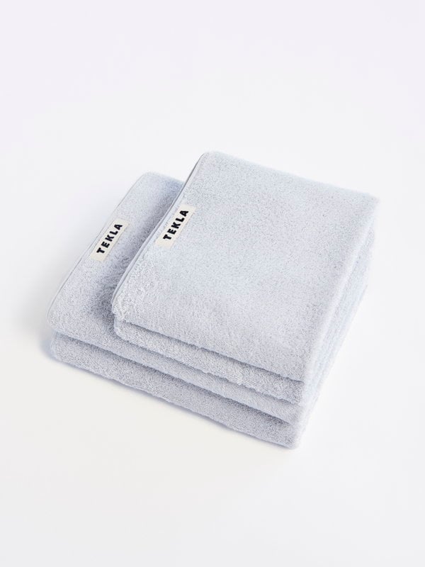 Grey Bath Towel and Fingertip Towel Artisan 100% Cotton Bath Towel 2pcs Set 