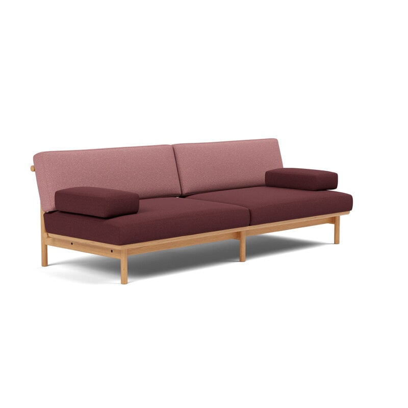 TAKT T19 Spoke Sofa con braccioli, rovere - rosa - rosso scuro Kvadrat Autumn, vista 4