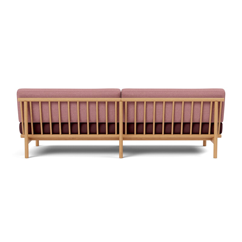 TAKT T19 Spoke Sofa con braccioli, rovere - rosa - rosso scuro Kvadrat Autumn, vista 3