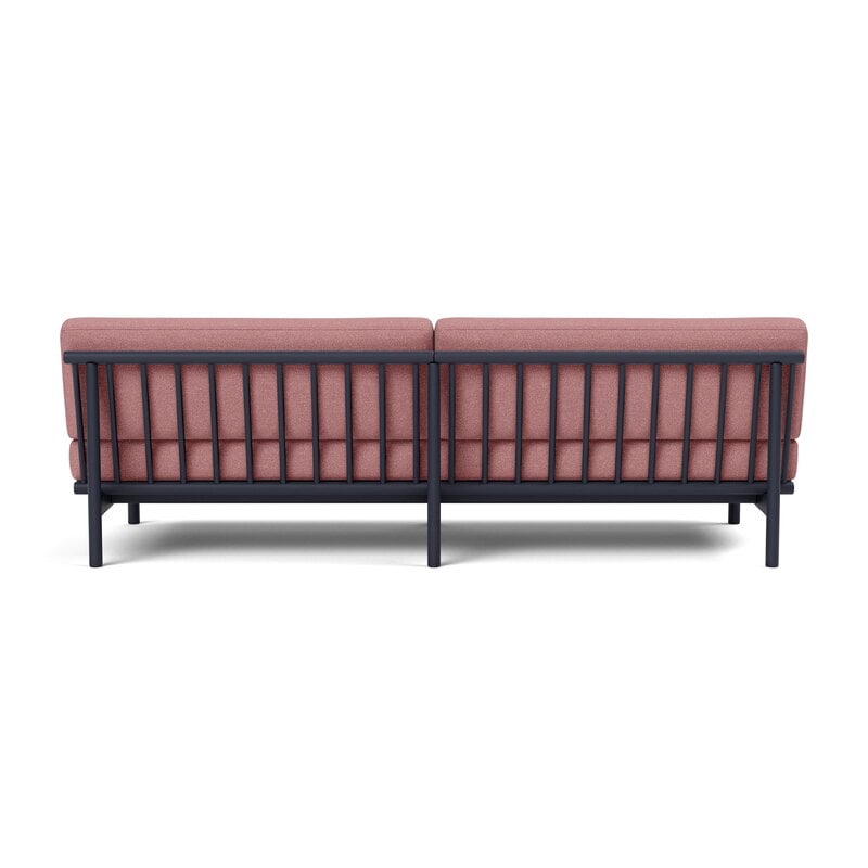 TAKT T19 Spoke Sofa with armrests, black blue oak - rose Kvadrat Autumn, view 3