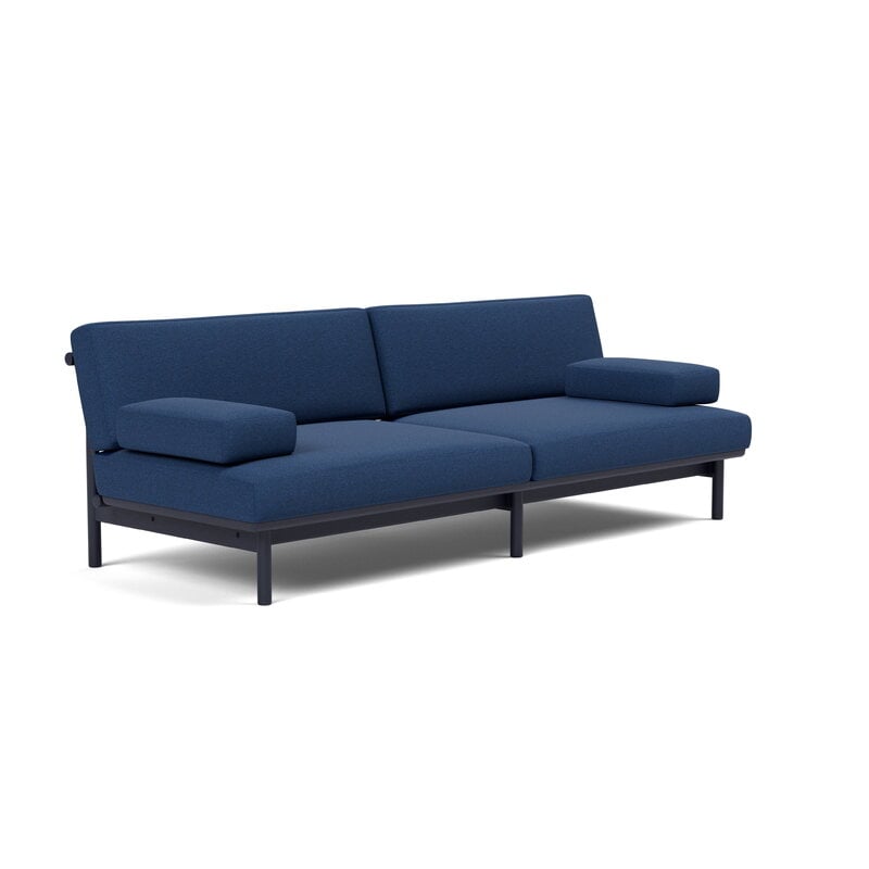 TAKT T19 Spoke Sofa with armrests, black blue oak - cobalt blue Kvadrat Autumn, view 4