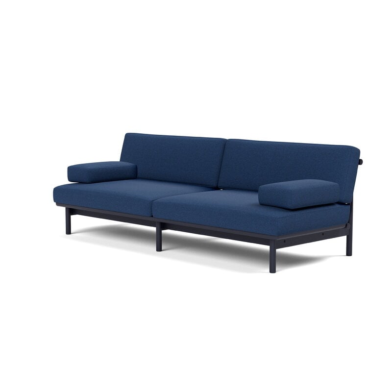 TAKT T19 Spoke Sofa with armrests, black blue oak - cobalt blue Kvadrat Autumn, view 2