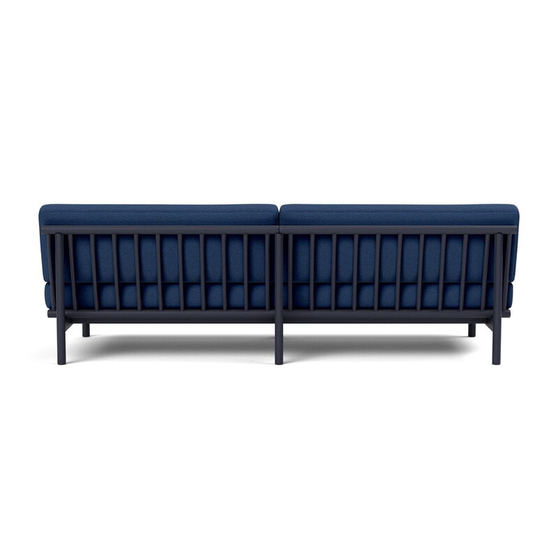 TAKT T19 Spoke Sofa with armrests, black blue oak - cobalt blue Kvadrat Autumn, view 3