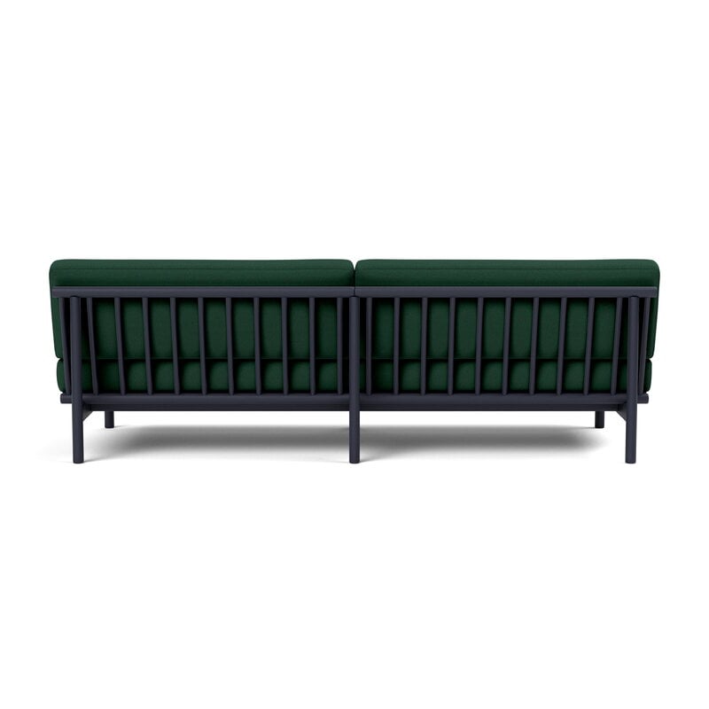 TAKT T19 Spoke Sofa with armrests, black blue oak - dark green Kvadrat Autumn, view 3