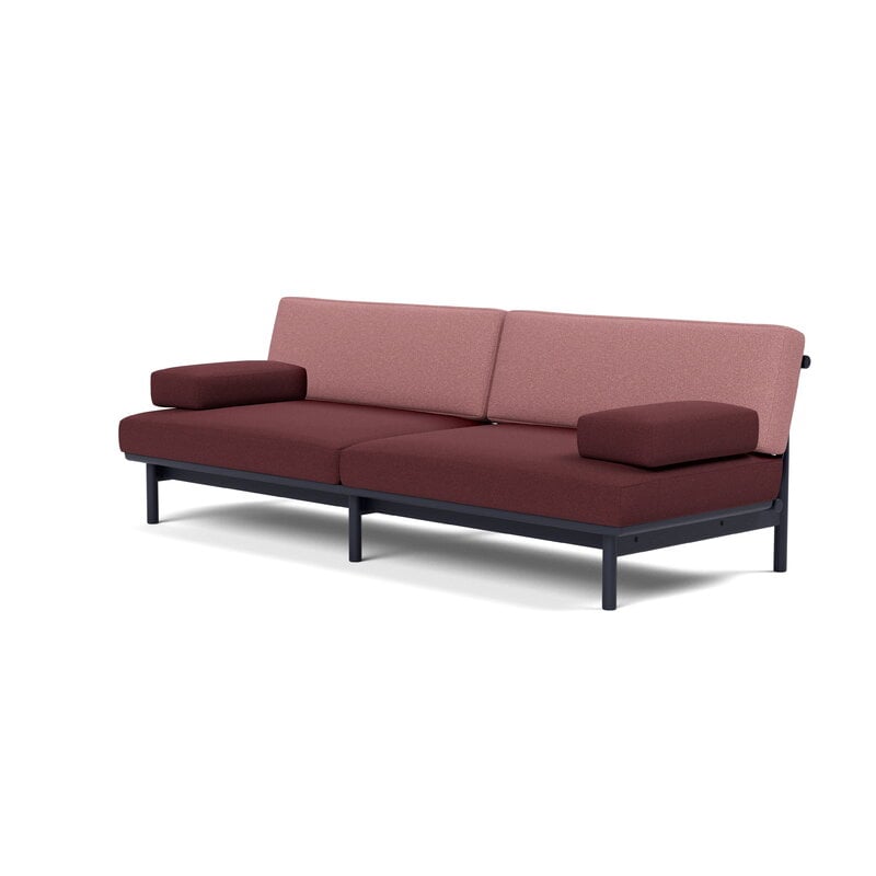 TAKT T19 Spoke Sofa con braccioli, rovere blu nero - d. rosso-rosa Kvadrat, vista 4