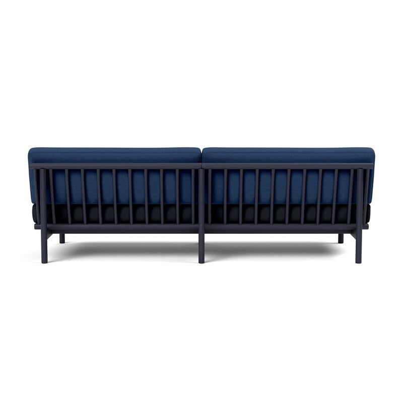 TAKT T19 Spoke Sofa with armrests, black blue oak - dark blue - cobalt blue, vista 4