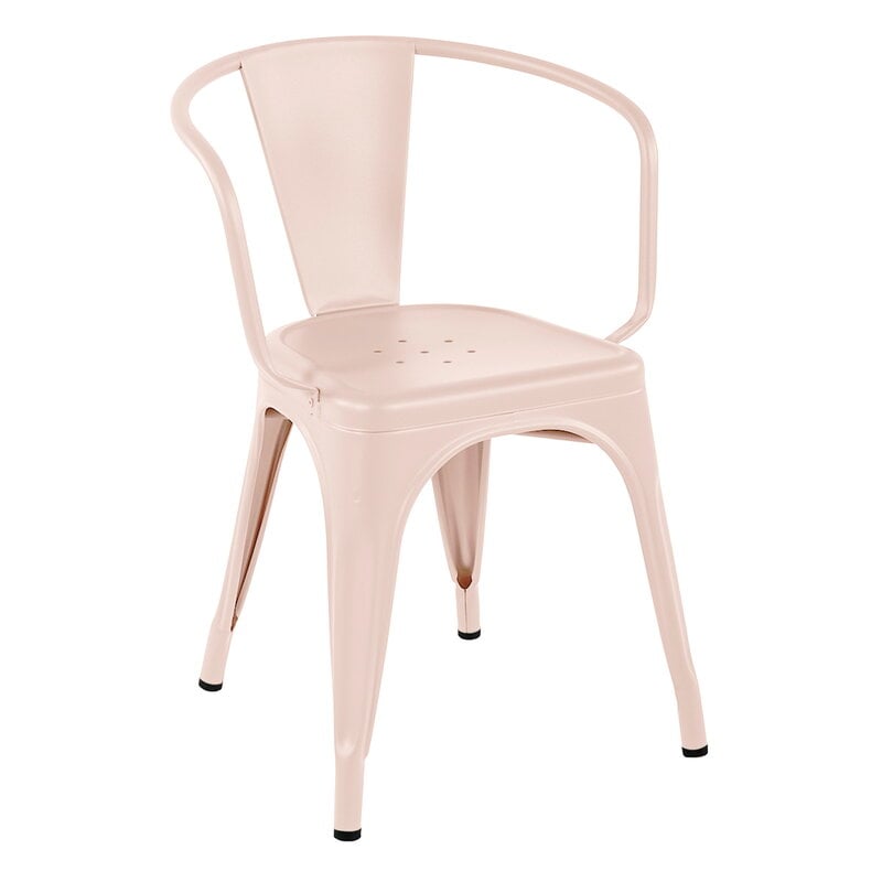 Set de 2 chaises A Inox, Tolix rose poudré mat fine texture