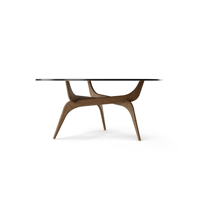 Brdr. Krüger TRIIIO coffee table, 90 cm, fumed oak - bronze glass, extra image