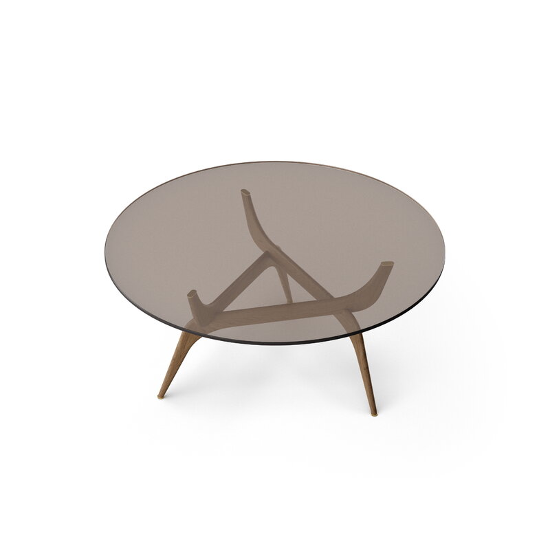 Brdr. Krüger TRIIIO coffee table, 90 cm, fumed oak - bronze glass, extra image