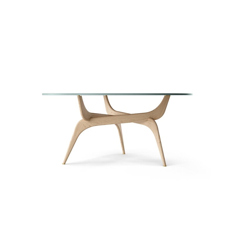 Brdr. Krüger TRIIIO coffee table, 90 cm, oiled oak - clear glass, extra image
